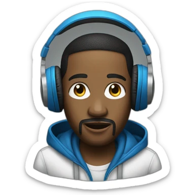 rapper mix raced with a mic and a headphone sticker