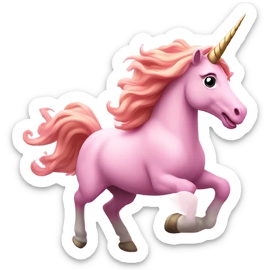 Pink unicorn running sticker