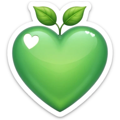 Un corazón de color verde en una tonalidad claridad con un poquito de brillitos sticker