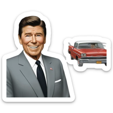 Ronald Reagan is still dead, rejoice sticker