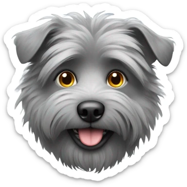 Grey scruffy dog sticker