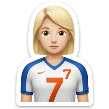 blonde Number 7 Printed Athlete sticker