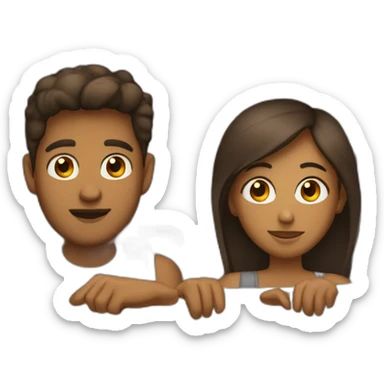 couple of brown people with tanned brown eyes in a gray van sticker