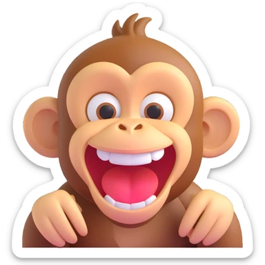 laughing monkey sticker