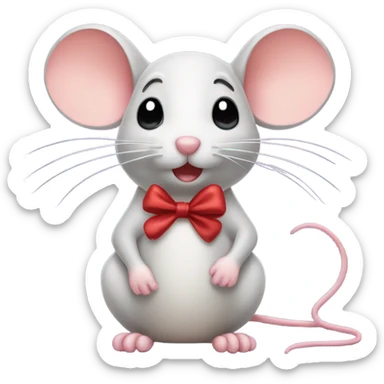 Mouse with a bow sticker