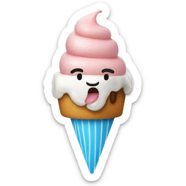 Un hipopótamo comiendo helado  sticker