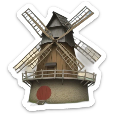 Un moulin à vent sticker