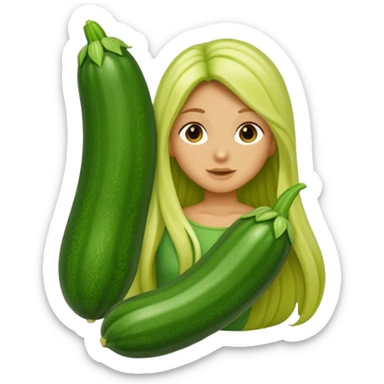 zucchini with long hair sticker