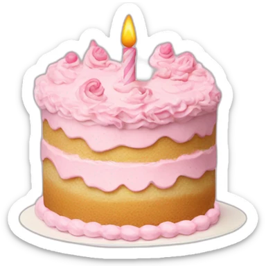 Birthday cake pastel pink frosting sticker