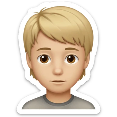 dirty blond haired boy with brown eyes and a nice haicut sticker