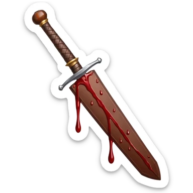 Blood on sword with chocolate sticker