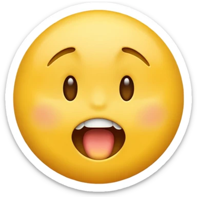 Flabbergasted yellow emoji, mouth open  sticker