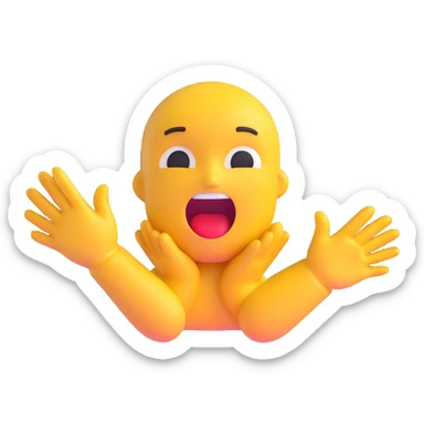 choking emoji with hands reaching out sticker