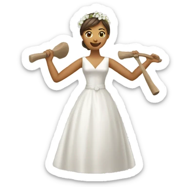 Bride ax throwing sticker