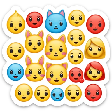 Cute cartoon sticker, simple flat design, bold outline, bright colors, chibi style, expressive face, minimal background, vector style, high contrast, emoji-like, transparent background, sticker pack style sticker
