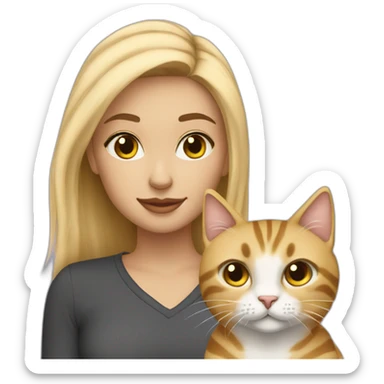 Blonde girl nyc with tabby cat sticker