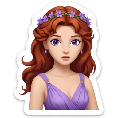 In Disney’s Hercules (1997), Megara is a witty and independent woman with long  auburn hair, purple eyes, and a lavender Grecian-style dre sticker