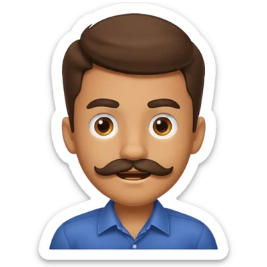 mustache Young boy,Big mustache, different faces. sticker