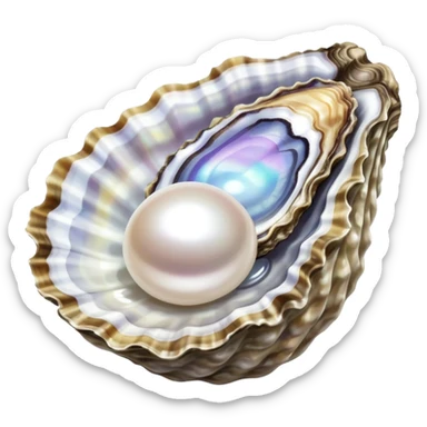 Oyster with pearl inside sticker