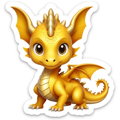 cute golden dragon with feminine qualities sticker