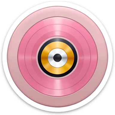 Vintage pale pink vinyl record sticker