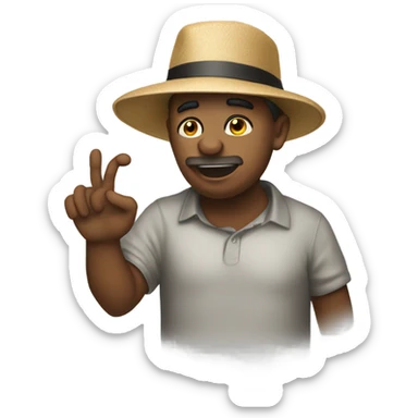 Begging emoji with hat sticker