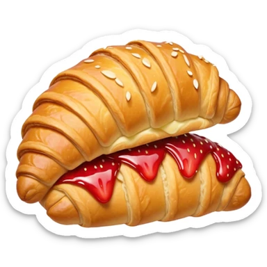 strawberry croissant sticker