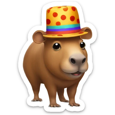 capibara woth clown hat sticker