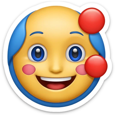 I want to have an emoji in the form of the letters AI in blue surrounded by a red circle sticker