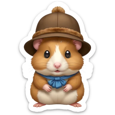 hamster with hat sticker