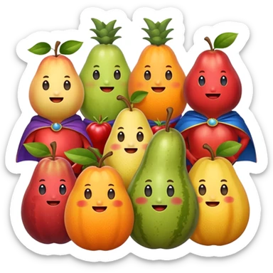 Cape-Wearing Super Fruits sticker