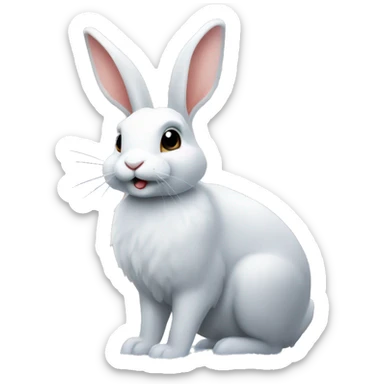 Rabbits playing in the yard in winter sticker