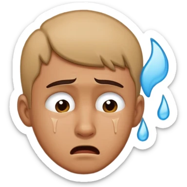 man hitting head against wall while cruing sticker