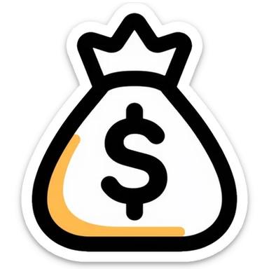 money bag with dollar sign sticker