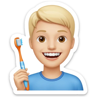 toothbrush next to a bright smile sticker