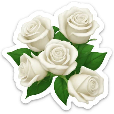 white roses bouquet sticker