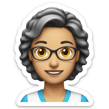 fair skin Teacher woman happy sticker