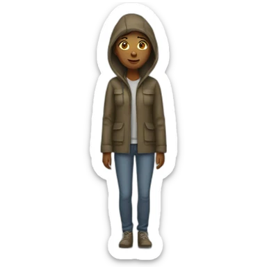 Homeless woman sticker