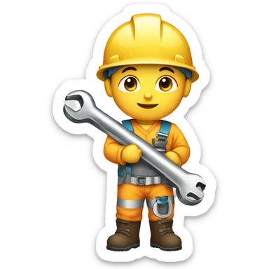 engineer baby holding wrench sticker