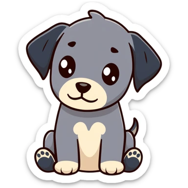 Realistic black Great Dane puppy brown eyes  sticker