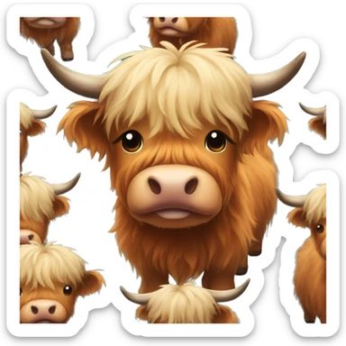 Cute highland cow sticker