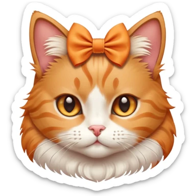 cute cat wearing a bow sticker