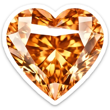 Heart shaped 56-carat orange diamond sticker