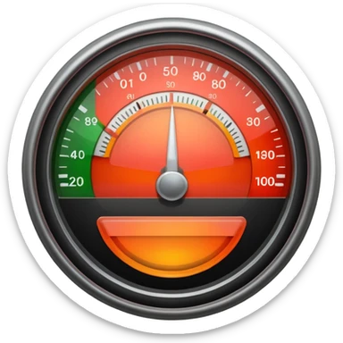 a meter gauge. Use 3 colors. red on the part. Orange on the middle. Green on the right. sticker