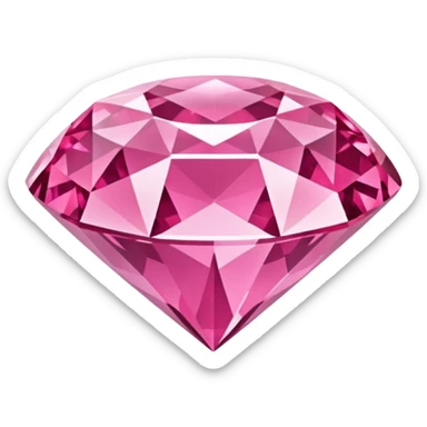 pink diamond emoji, simple and shiny sticker