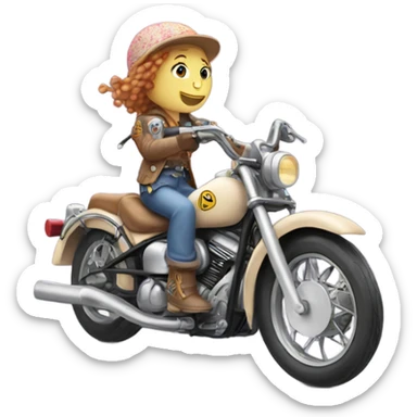 Holly Hobbie on a motorcycle  sticker