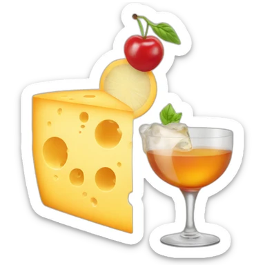 Cheese and cocktails sticker
