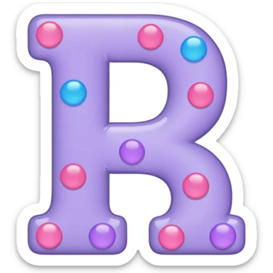 Happy 13th Birthday bubble letters in lavender and pink polka dots sticker