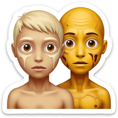 aesthetic brilliant divine lighting, oil paint  -  hieronymus bosch phantasmagoric mutated humans sticker