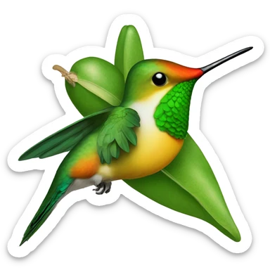 green mango is a large species of hummingbird Reinita Puerto Rico turquese sticker